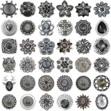 20MM grey design Rhinestone enamel Metal snap buttons