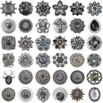 20MM grey design Rhinestone enamel Metal snap buttons