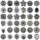 20MM grey design Rhinestone enamel Metal snap buttons
