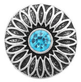 20MM blue design Rhinestone enamel Metal snap buttons