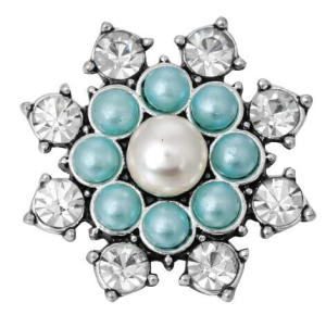 20MM blue design Rhinestone enamel Metal snap buttons