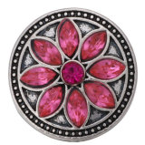 20MM Rose red design Rhinestone enamel Metal snap buttons