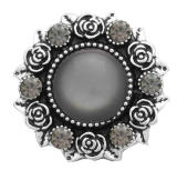 20MM grey design Rhinestone enamel Metal snap buttons