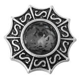 20MM grey design Rhinestone enamel Metal snap buttons