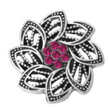 20MM Rose red design Rhinestone enamel Metal snap buttons
