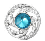 20MM blue design Rhinestone enamel Metal snap buttons