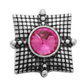 20MM Rose red design Rhinestone enamel Metal snap buttons