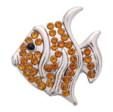 20MM Orange design Rhinestone enamel Metal snap buttons
