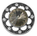 20MM grey design Rhinestone enamel Metal snap buttons