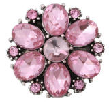 20MM Pink design Rhinestone enamel Metal snap buttons