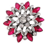 20MM Rose red design Rhinestone enamel Metal snap buttons