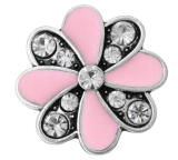 20MM Pink design Rhinestone enamel Metal snap buttons