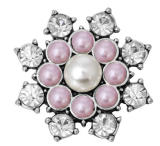 20MM Pink design Rhinestone enamel Metal snap buttons
