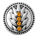 20MM Orange design Rhinestone enamel Metal snap buttons