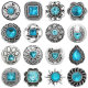20MM blue design Rhinestone enamel Metal snap buttons