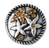 20MM Orange design Rhinestone enamel Metal snap buttons