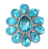 20MM blue design Rhinestone enamel Metal snap buttons