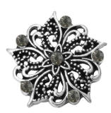20MM grey design Rhinestone enamel Metal snap buttons