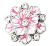 20MM Pink design Rhinestone enamel Metal snap buttons