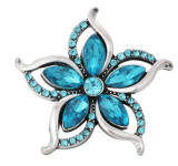 20MM blue design Rhinestone enamel Metal snap buttons