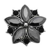20MM grey design Rhinestone enamel Metal snap buttons