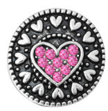 20MM Rose red design Rhinestone enamel Metal snap buttons