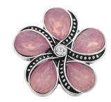 20MM Pink design Rhinestone enamel Metal snap buttons