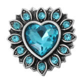 20MM blue design Rhinestone enamel Metal snap buttons