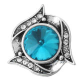 20MM blue design Rhinestone enamel Metal snap buttons