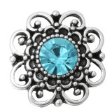 20MM blue design Rhinestone enamel Metal snap buttons