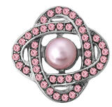 20MM Pink design Rhinestone enamel Metal snap buttons