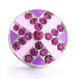 20MM cross design Rhinestone enamel Metal snap buttons