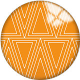 20MM Orange Pattern Print  glass snaps buttons