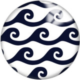20MM Black Pattern Print  glass snaps buttons