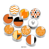 20MM Orange Pattern Print  glass snaps buttons