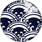 20MM Black Pattern Print  glass snaps buttons