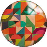 20MM Colorful  Pattern Print  glass snaps buttons
