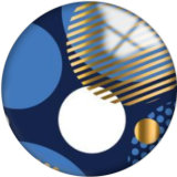 20MM Blue Pattern Print  glass snaps buttons