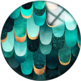 20MM Green Pattern Print  glass snaps buttons