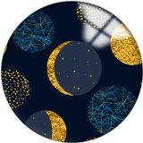 20MM Blue Pattern Print  glass snaps buttons