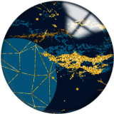 20MM Blue Pattern Print  glass snaps buttons