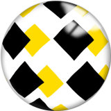 20MM Yellow Pattern Print  glass snaps buttons