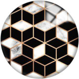20MM Black Pattern Print  glass snaps buttons