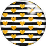 20MM Yellow Pattern Print  glass snaps buttons