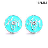 12MM mom design Rhinestone enamel Metal snap buttons
