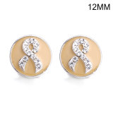 12MM Ribbon logo design Rhinestone enamel Metal snap buttons
