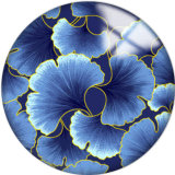 20MM Green Leaves Pattern Print  glass snaps buttons
