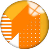 20MM Orange Pattern Print  glass snaps buttons