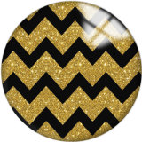 20MM Black Pattern Print  glass snaps buttons