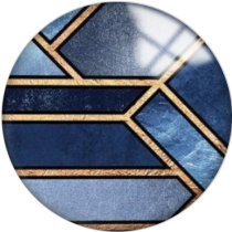 20MM Blue Pattern Print  glass snaps buttons